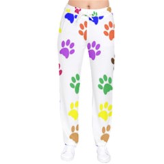 Pawprints Paw Prints Paw Animal Women Velvet Drawstring Pants