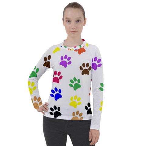 Pawprints Paw Prints Paw Animal Women s Pique Long Sleeve T-shirt by Apen