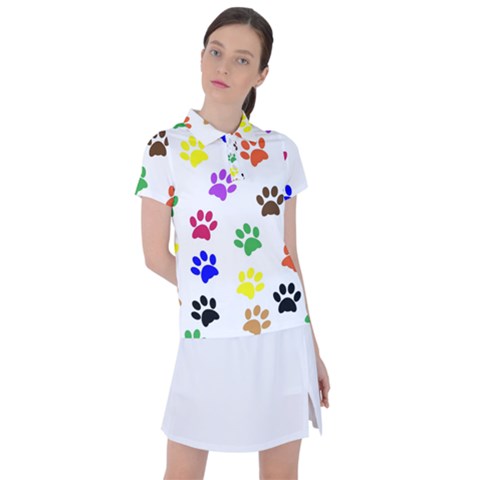 Pawprints Paw Prints Paw Animal Women s Polo T-shirt by Apen