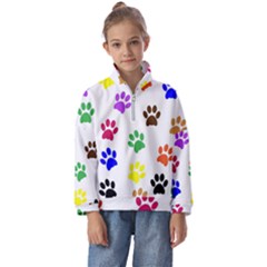 Pawprints Paw Prints Paw Animal Kids  Half Zip Hoodie