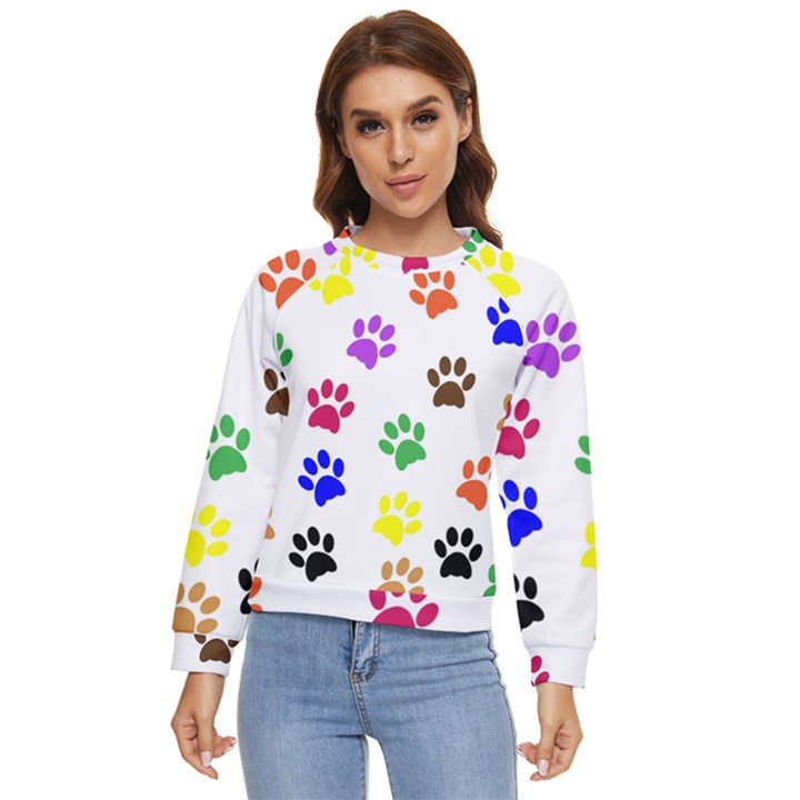 Pawprints Paw Prints Paw Animal Women s Long Sleeve Raglan T-Shirt