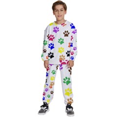 Pawprints Paw Prints Paw Animal Kids  Sweatshirt Set