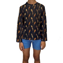 Abstract Art Pattern Warm Colors Kids  Long Sleeve Swimwear by Ndabl3x