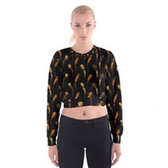 Abstract Art Pattern Warm Colors Cropped Sweatshirt