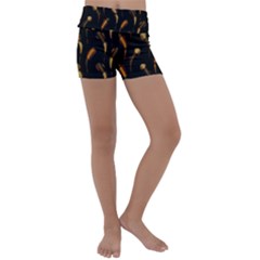 Abstract Art Pattern Warm Colors Kids  Lightweight Velour Yoga Shorts by Ndabl3x