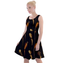 Abstract Art Pattern Warm Colors Knee Length Skater Dress by Ndabl3x