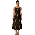 Abstract Art Pattern Warm Colors Square Neckline Tiered Midi Dress View1