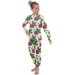 Beetroot Pattern 3 Kids  Long Sleeve Set 