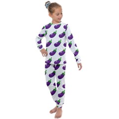 Eggplant Pattern 7 Kids  Long Sleeve Set 