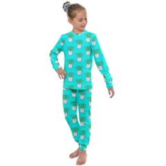 Fennel Pattern 18 Kids  Long Sleeve Set 