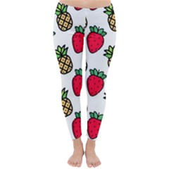 Strawberries Pineapples Fruits Classic Winter Leggings