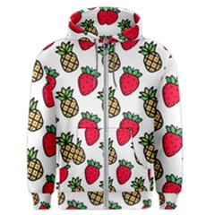 Strawberries Pineapples Fruits Men s Zipper Hoodie