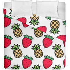 Strawberries Pineapples Fruits Duvet Cover Double Side (king Size) by Loisa77