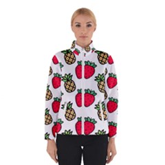 Strawberries Pineapples Fruits Women s Bomber Jacket