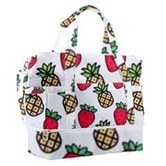 Strawberries Pineapples Fruits Sports Shoulder Bag With Shoes Compartment by Loisa77