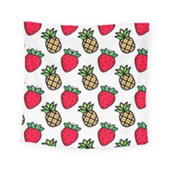 Strawberries Pineapples Fruits Square Tapestry (small)