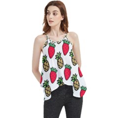 Strawberries Pineapples Fruits Flowy Camisole Tank Top by Loisa77