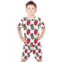 Strawberries Pineapples Fruits Kids  T-Shirt and Shorts Set View1