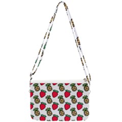 Strawberries Pineapples Fruits Double Gusset Crossbody Bag by Loisa77