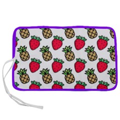 Strawberries Pineapples Fruits Pen Storage Case (l) by Loisa77