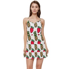 Strawberries Pineapples Fruits Short Frill Dress by Loisa77