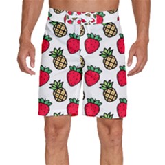 Strawberries Pineapples Fruits Men s Beach Shorts by Loisa77