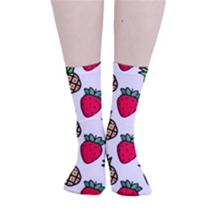 Strawberries Pineapples Fruits Smooth Crew Length Tube Socks by Loisa77