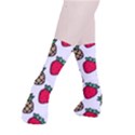 Strawberries Pineapples Fruits Smooth Crew Length Tube Socks View3