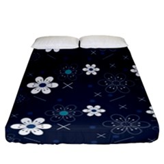 Blue Background Abstract Seamless Fitted Sheet (california King Size) by Loisa77