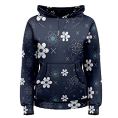 Blue Background Abstract Seamless Women s Pullover Hoodie