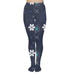 Blue Background Abstract Seamless Tights