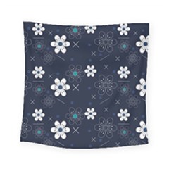 Blue Background Abstract Seamless Square Tapestry (small)