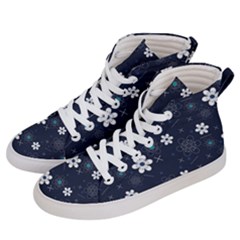 Blue Background Abstract Seamless Men s Hi-top Skate Sneakers by Loisa77