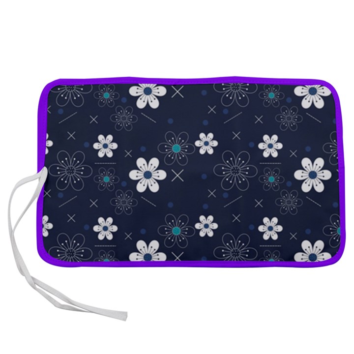 Blue Background Abstract Seamless Pen Storage Case (L)