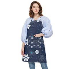 Blue Background Abstract Seamless Pocket Apron by Loisa77