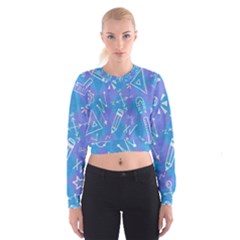 Background Abstract Texture Pattern Cropped Sweatshirt