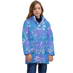 Background Abstract Texture Pattern Kids  Hooded Longline Puffer Jacket by Loisa77