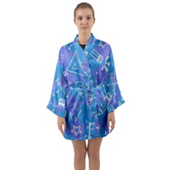 Background Abstract Texture Pattern Long Sleeve Satin Kimono by Loisa77