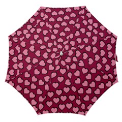 Pattern Pink Abstract Heart Straight Umbrellas by Loisa77