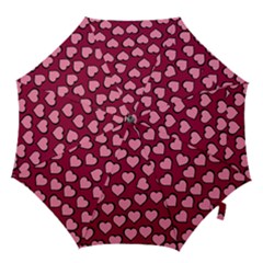 Pattern Pink Abstract Heart Hook Handle Umbrellas (medium) by Loisa77