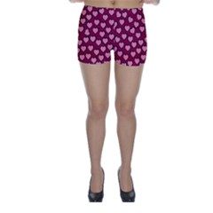 Pattern Pink Abstract Heart Skinny Shorts by Loisa77