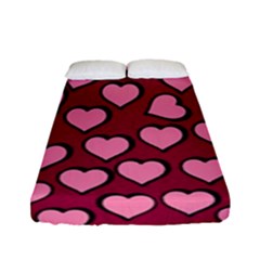 Pattern Pink Abstract Heart Fitted Sheet (full/ Double Size) by Loisa77