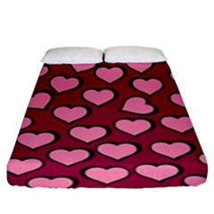 Pattern Pink Abstract Heart Fitted Sheet (king Size) by Loisa77