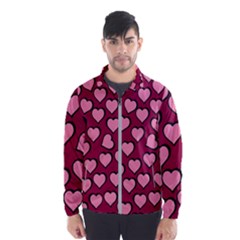 Pattern Pink Abstract Heart Men s Windbreaker