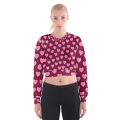 Pattern Pink Abstract Heart Cropped Sweatshirt