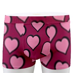 Pattern Pink Abstract Heart Men s Boxer Briefs by Loisa77