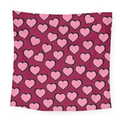 Pattern Pink Abstract Heart Square Tapestry (large)