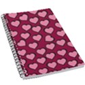 Pattern Pink Abstract Heart 5.5  x 8.5  Notebook View1