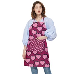 Pattern Pink Abstract Heart Pocket Apron by Loisa77