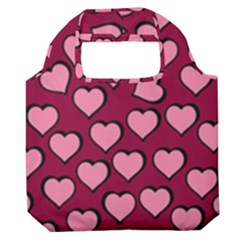 Pattern Pink Abstract Heart Premium Foldable Grocery Recycle Bag by Loisa77